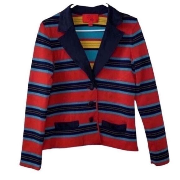 Zac Posen Striped Red/Blue Blazer (Size Small) - Picture 3 of 6